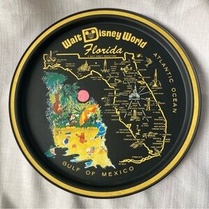 1970's Vintage Walt Disney World Florida Souvenir Tin Tray!